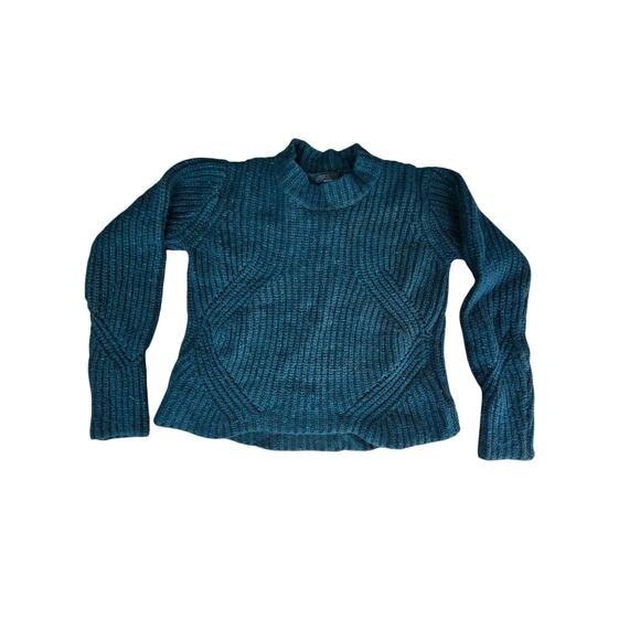 PrAna Women's Chunky Knit Cedric Lamswool Sweater Deep Teal Sz Small - Picture 1 of 5